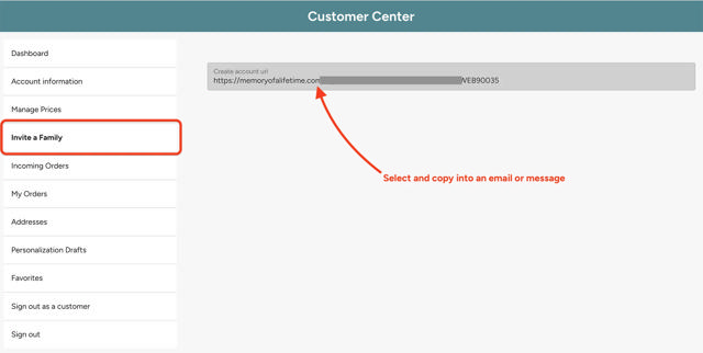 invite a family screen with these instructions: 