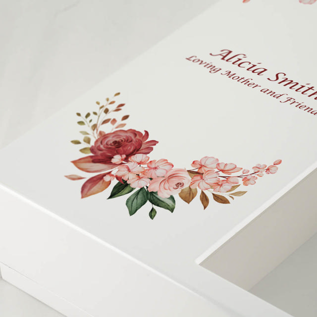 Shadowbox Remembrance Keepsake Floral Blush