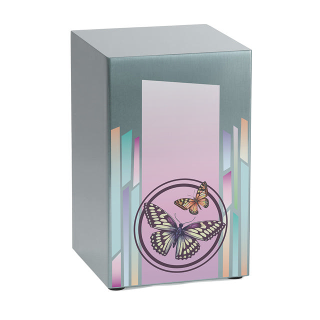 Life Canvas Butterflies Pewter, Full Size Urn