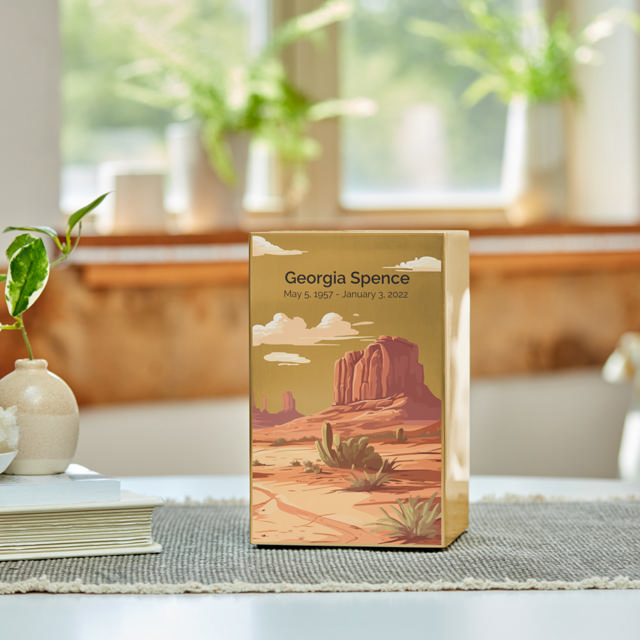 Life Canvas Desert Landscape Bronze, Full Size Urn