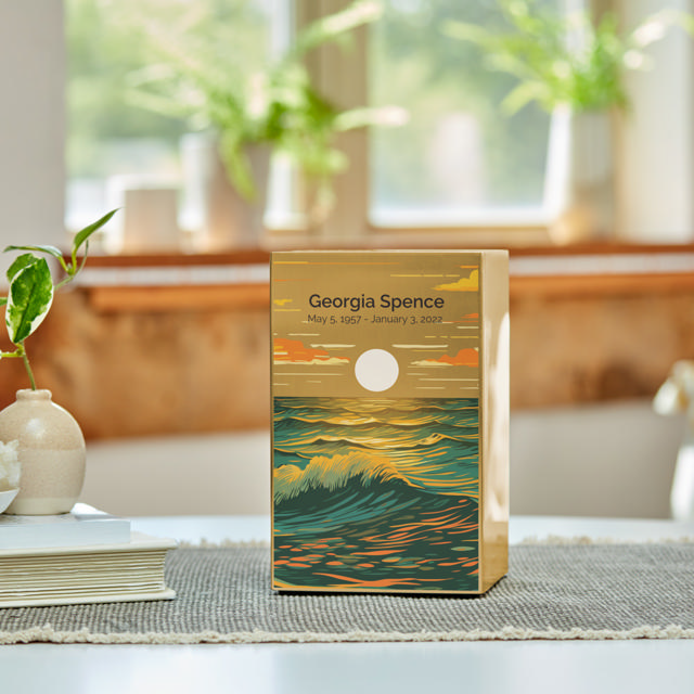Life Canvas Ocean Landscape Bronze, Full Size Urn