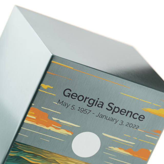 Life Canvas Ocean Landscape Pewter, Full Size Urn