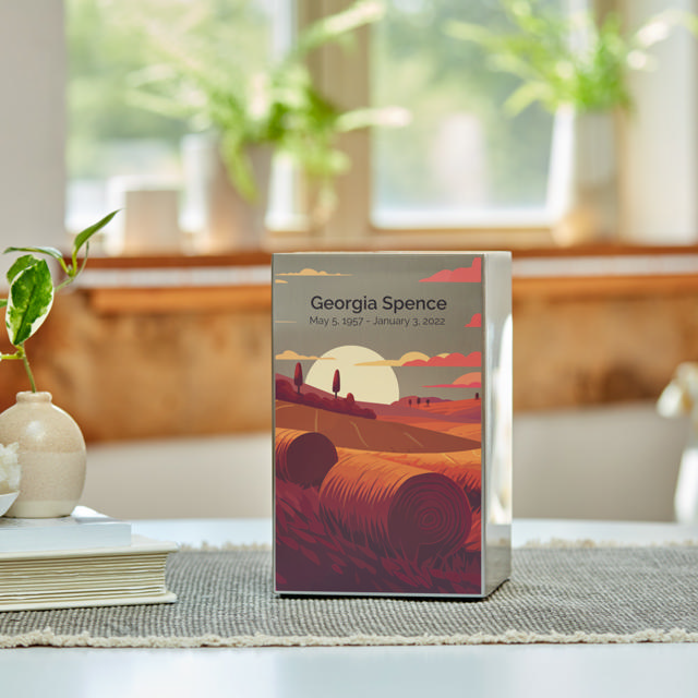 Life Canvas Prairie Landscape Pewter, Full Size Urn