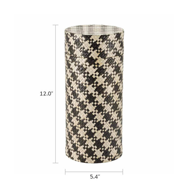 Woven Naturals Palm Black/Tan Scattering Urn