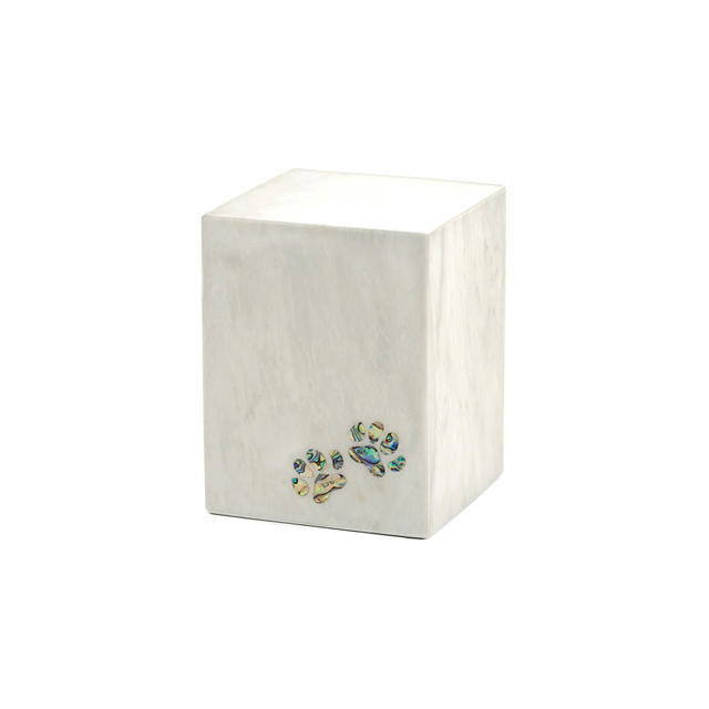 Monumental Memorials Pet Paws Blue Inlay, White