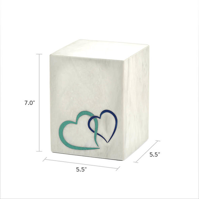 Monumental Memorials Pet Hearts Blue, White