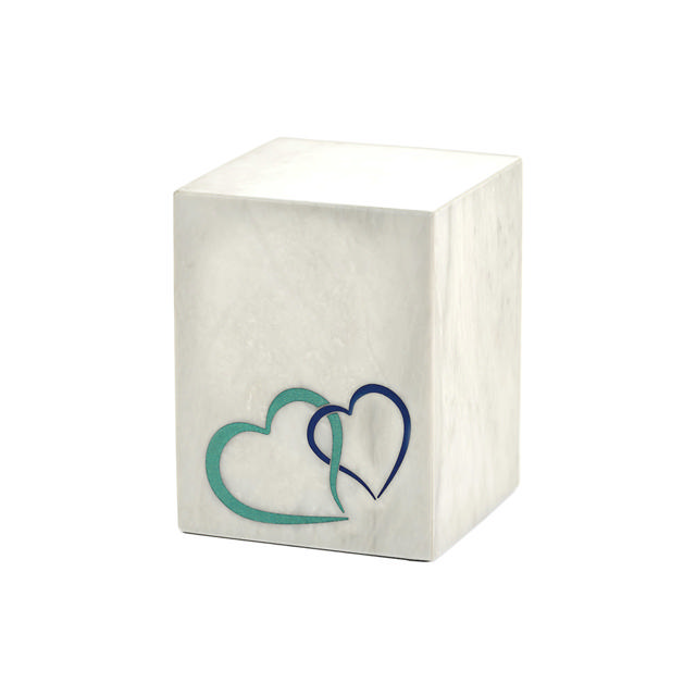 Monumental Memorials Pet Hearts Blue, White