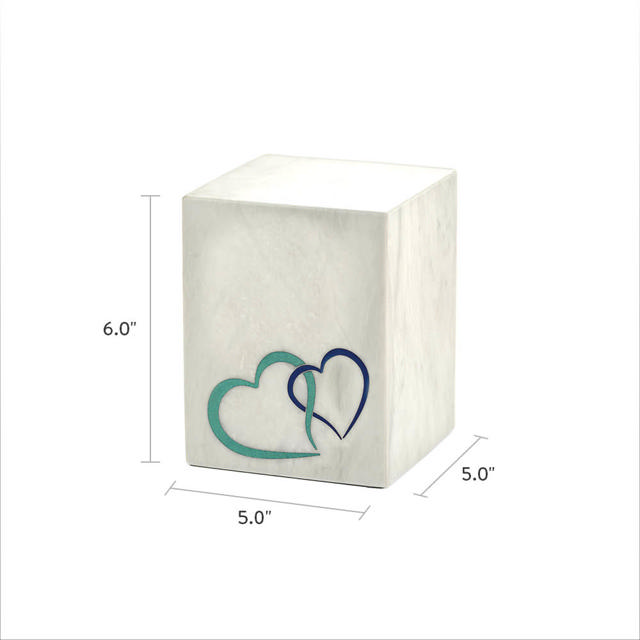 Monumental Memorials Pet Hearts Blue, White