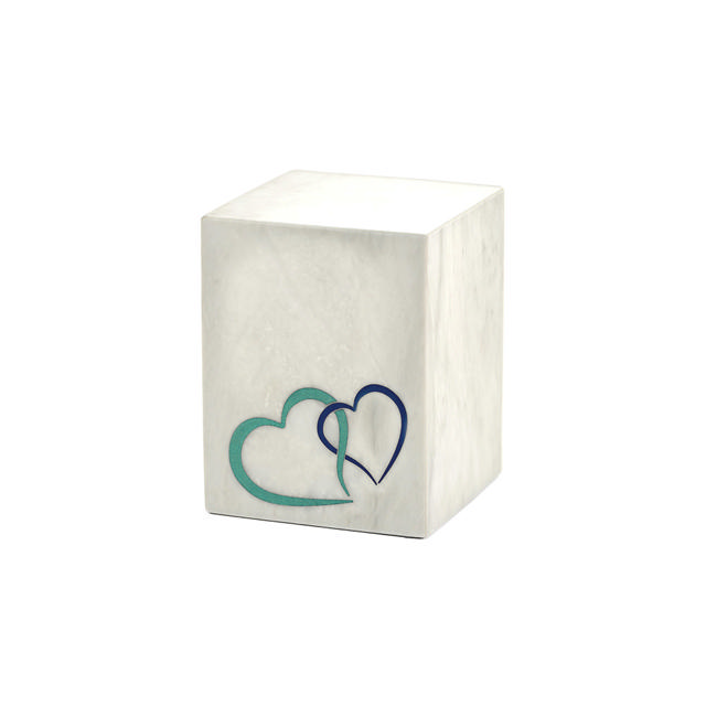Monumental Memorials Pet Hearts Blue, White