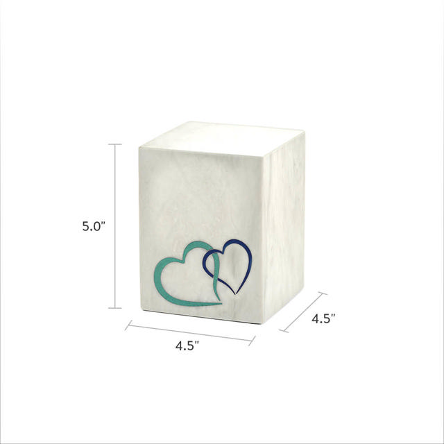 Monumental Memorials Pet Hearts  Blue, White