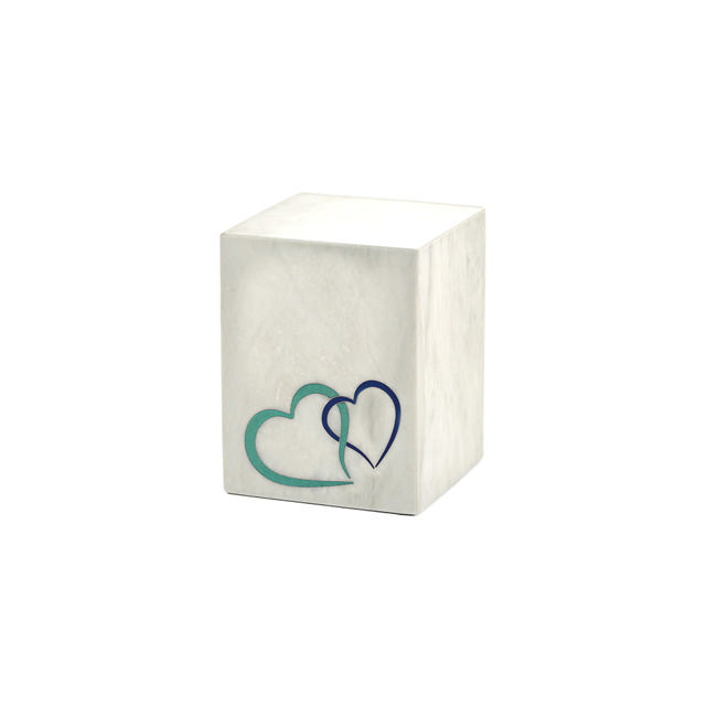 Monumental Memorials Pet Hearts  Blue, White