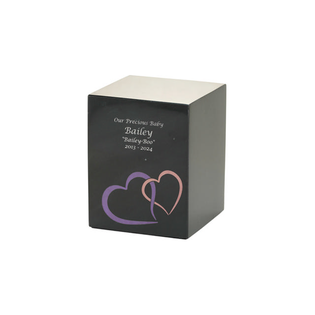 Monumental Memorials Pet Hearts Pink, Black