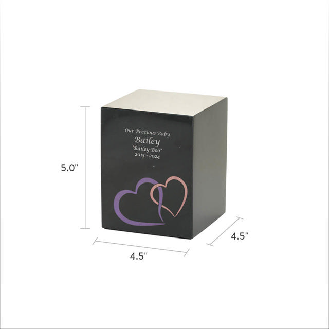 Monumental Memorials Pet Hearts Pink, Black