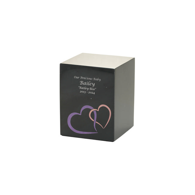 Monumental Memorials Pet Hearts Pink, Black