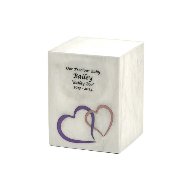 Monumental Memorials Pet Hearts Pink, White