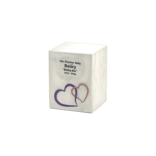 Monumental Memorials Pet Hearts Pink, White
