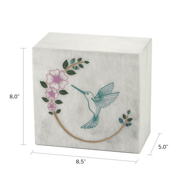 Monumental Memorials Hummingbird Teal White