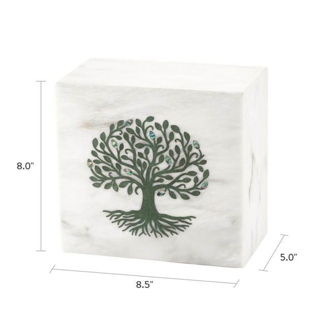 Monumental Memorials Tree of Life Green White