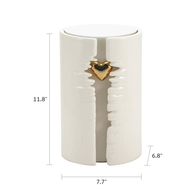 Heart Column White, Full Size Urn