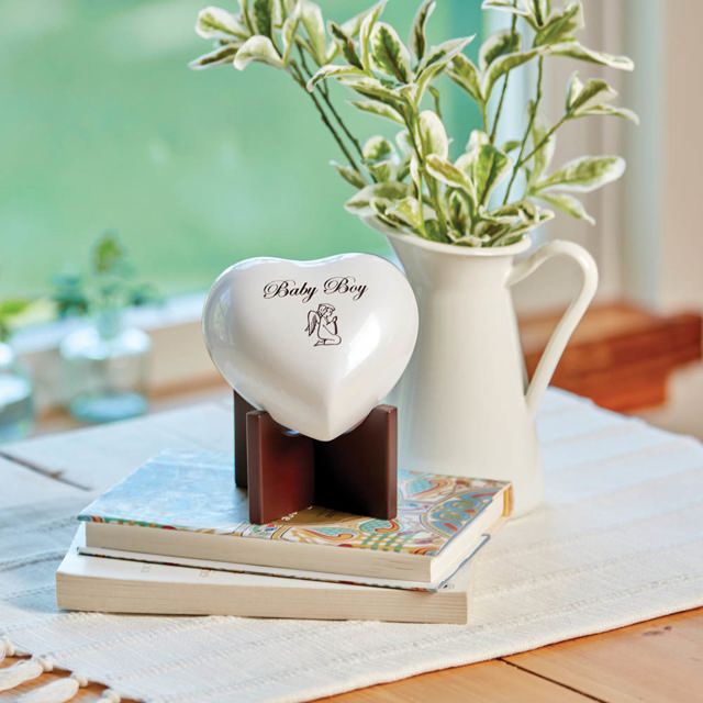 Arielle Heart Urn Pearl White