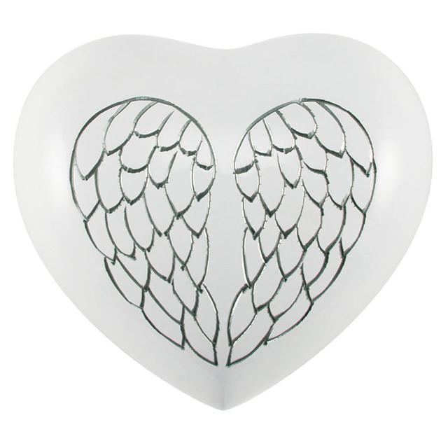 Arielle Heart Urn Angel Wings Pearl