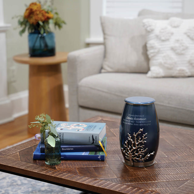 Windsong™ Coral Moonlight Blue/Pewter, Full Size Urn