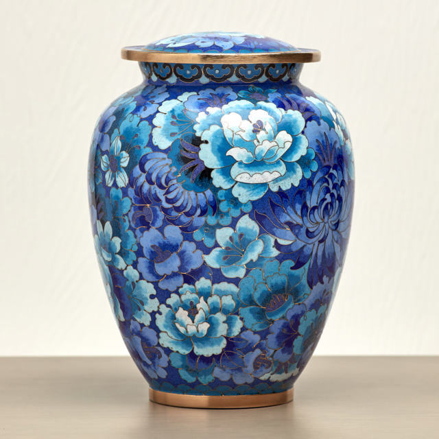 Elite Floral Blue, Full Size Urn