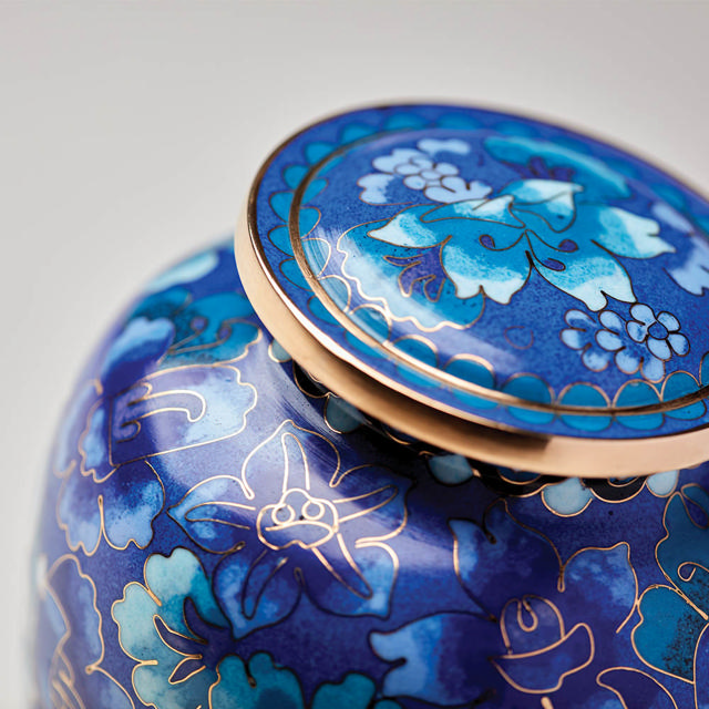 Elite Floral Blue, Extra Small Urn
