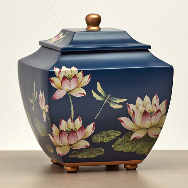 Water Lily Dragonfiles, Full Size Urn