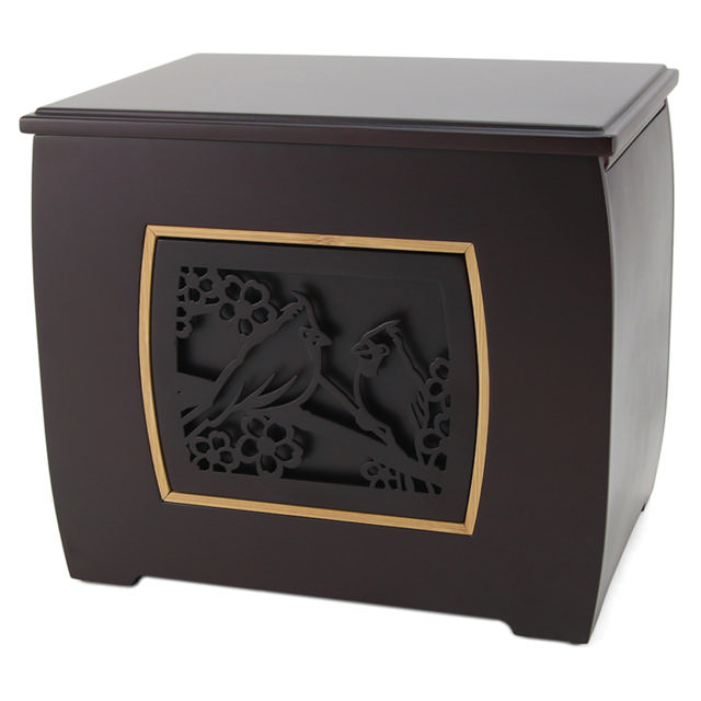 Modern Companion Urn with Cardinals