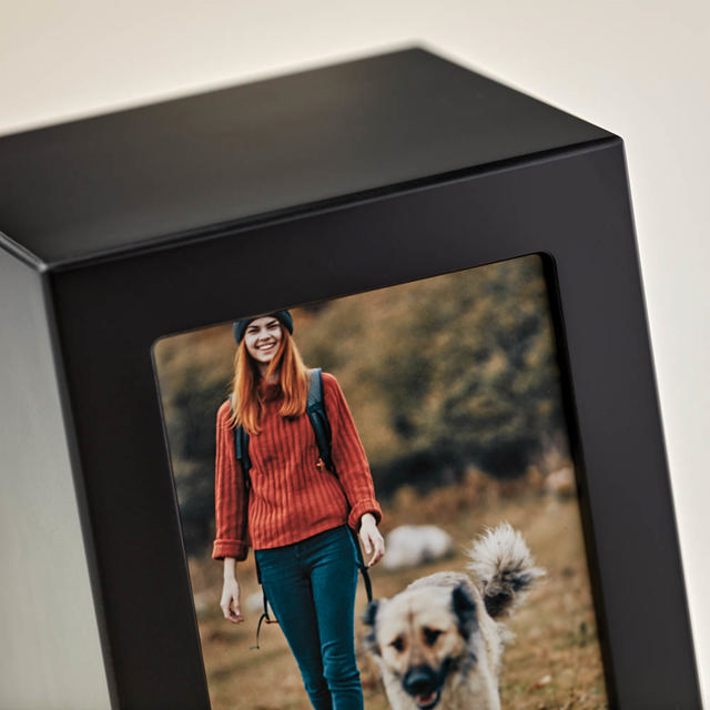 Black Photo Urn, Full Size Urn