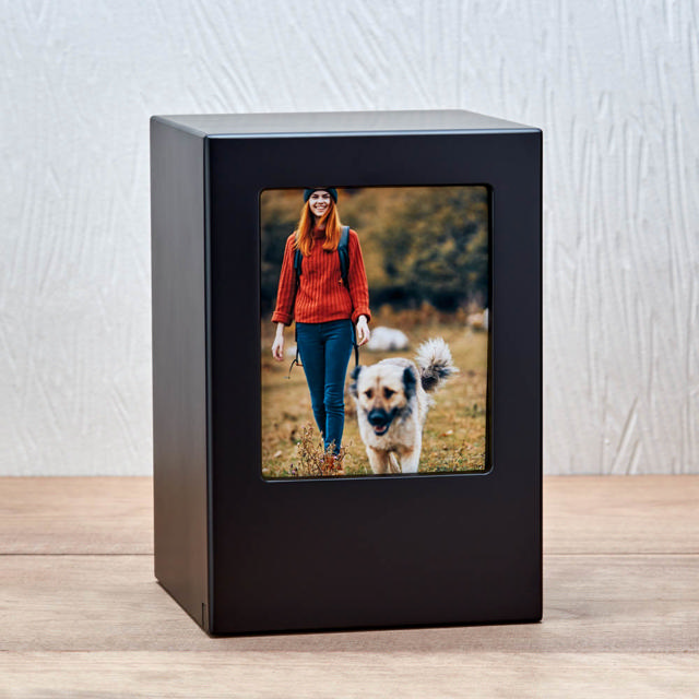 Black Photo Urn, Full Size Urn