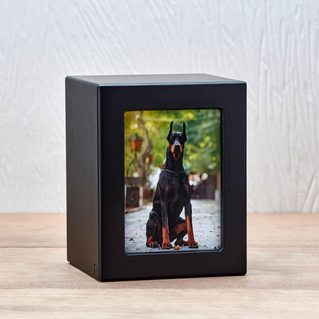 Black Photo Urn, Small Urn