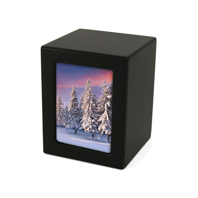 Black Photo Urn, Small Urn