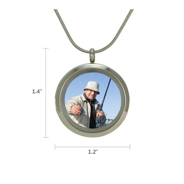 Pewter Round Hinged with Photo Glass