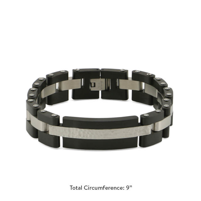 Onyx/Pewter Cable Link Bracelet