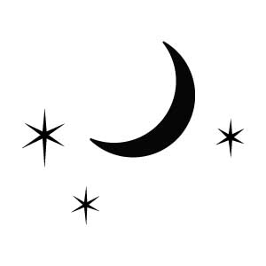 Moon with Stars